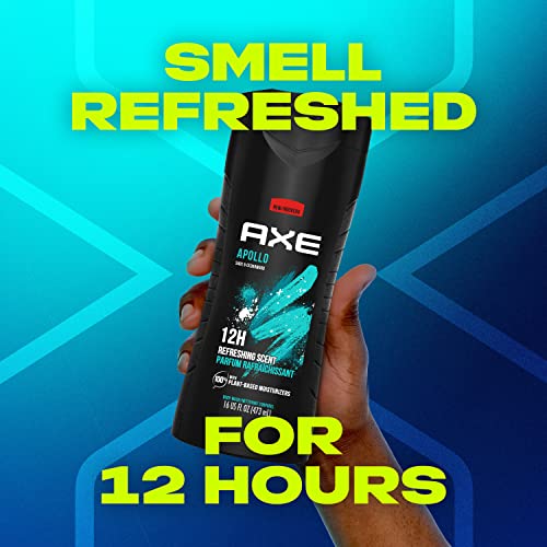 AXE Body Wash Apollo 4 Count for Long Lasting Freshness Sage & Cedarwood Men's Body Wash with Odor-Busting Prebiotics 16 oz - Image 5