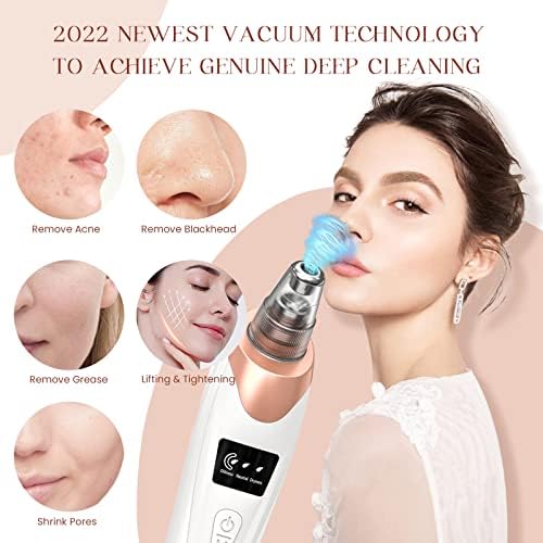 2024 Newest Blackhead Remover Pore Vacuum,Facial Pore Cleaner-5 Suction Power,5 Probes,USB Rechargeable Blackhead Vacuum Kit Electric Acne Extractor Tool for Women - Image 2