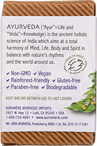 Auromere Ayurvedic Bar Soap, Lavender Neem - Eco Friendly, Handmade, Vegan, Cruelty Free, Natural, Non GMO (2.75 oz), 1 pack - Image 2
