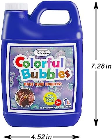 Lulu Home Bubble Concentrated Solution, 1 L/ 33.8 OZ Bubble Refill Solution for Kids Bubble Machine, Giant Bubble Wand, Bubble Blower Toys, Halloween Party Favors (Dark Blue) - Image 2