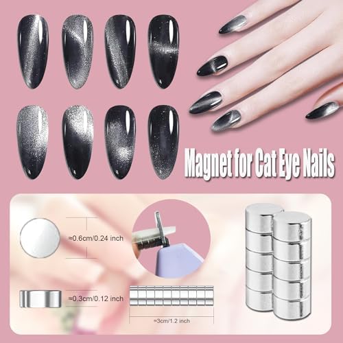 Acrylic Nail Clippers with Magnets Sizer, Fake Acrylic Nail Cutter for Nail Tips False Gel Nail Tips Cutters, Artificial Nail Tip Trimmer Almond Nail Shaper Nail Tools with Cuticle Pusher - Image 3