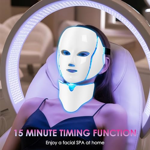 Red-Light-Therapy-for-Face, Led Face Mask Light Therapy, 7-1 Colors LED Facial Skin Care Mask (White) - Image 7