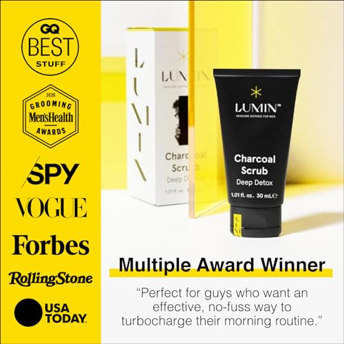 Lumin - Charcoal Scrub Deep Detox for Men - Face Cleanser for Men, Pre Shave Scrub, A charcoal face exfoliator that refreshes & rejuvenates the skin, Suitable for all skin types, 30ml, 1-Pack - Image 6