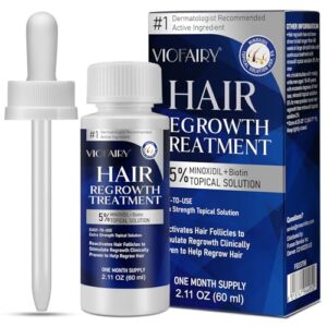 5% Minoxidil for Men's & Women's Hair Growth, Beard Growth, Regrowth Treatment, Combats Thinning Hair & Hereditary Hair Loss