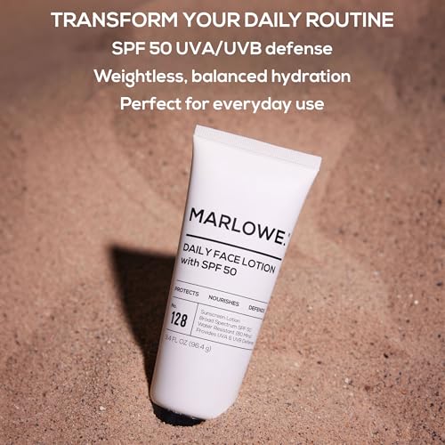 MARLOWE. No. 128 Men's Facial Lotion with Sunscreen SPF 50, 3.4 oz, Oil-Free, Lightweight Daily Face Moisturizer for Men, Includes Natural Extracts to Hydrate, Nourish & Soothe - Image 5