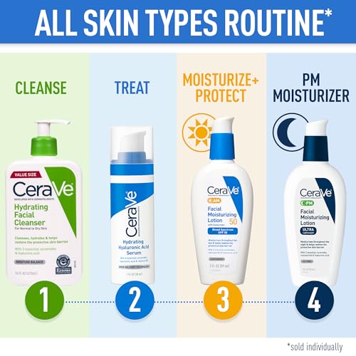 CeraVe AM Facial Moisturizing Lotion SPF 50 | Face Moisturizer with SPF, Hyaluronic Acid, Niacinamide & Ceramides | Non-Greasy | Blends Seamlessly With No White Cast | Non Comedogenic Sunscreen | 3 Oz - Image 5