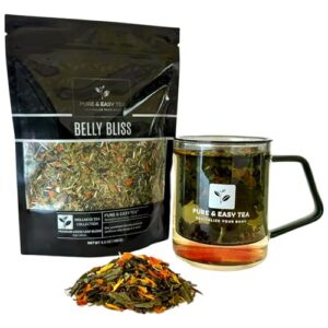 Pure And Easy Tea, Belly Bliss, Cleanse & Detox Tea, Supports Healthy Weight, Helps Reduce Bloating, 30 Day Supply, 100g/3.5oz