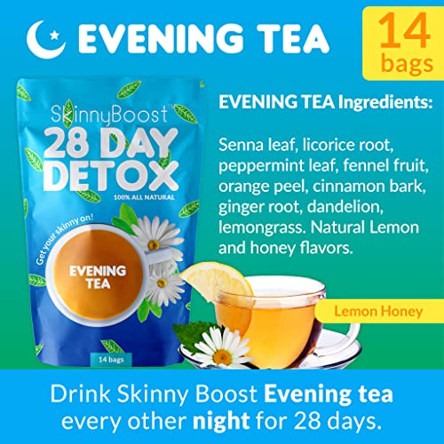 Skinny Boost Evening Tea (2 Pack) 28 Tea Bags Total, Supports Detox and Cleanse, Reduce Bloating, All Natural, Vegan - Image 3