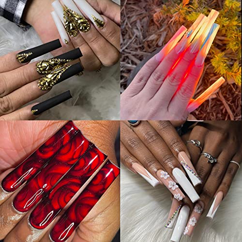 UNA GELLA Tapered Square Nail XXL Tips 120 PCS No C Curve Gel Extra Long Straight Nails Half Fake Trace for Acrylic Home DIY with Box - Image 2