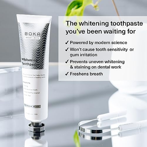 Boka Fluoride Free Toothpaste - Nano Hydroxyapatite, Remineralizing, Sensitive Teeth, Whitening - Dentist Recommended for Adult, Kids Oral Care - Refresh Mint Flavor, 4 Fl Oz 1Pk - Image 4