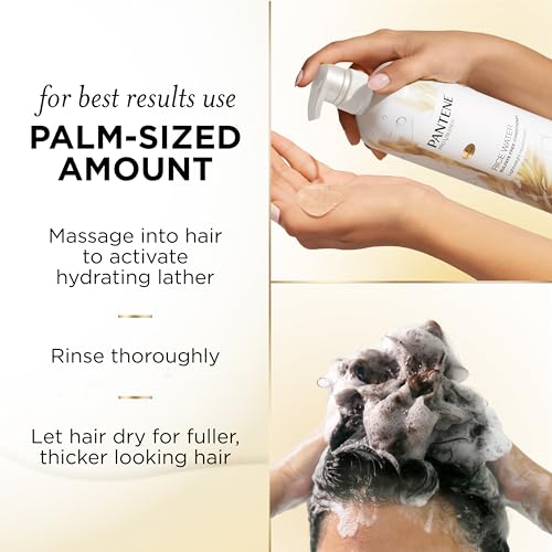 Pantene Sulfate Free Shampoo with Rice Water, Protects Natural Hair Growth, Volumizing, for Women, Nutrient Infused with Vitamin B5, Safe for Color Treated Hair, Pro-V Blends, 30.0 oz - Image 8