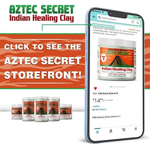 Aztec Secret – Indian Healing Clay 1 lb – Deep Pore Cleansing Facial & Body Mask – The Original 100% Natural Calcium Bentonite Clay – New Version 2 - Image 6