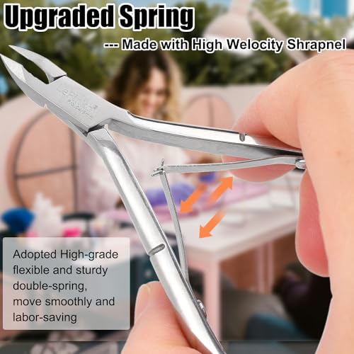 LePinko 4 Packs Upgraded Cuticle Trimmer kit, Sharp Dead Skin Clipper, Labor-saving Cuticula Remover for Fingernail Toenail, Manicure Pedicure Tool for Women Men, 5mm Jaw - Image 5