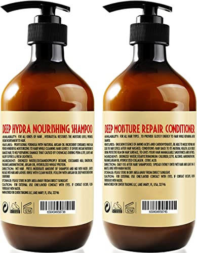 Argan Oil Shampoo and Conditioner Set - Sulfate Free Moroccan Care with Keratin - For Curly, Straight, Dry and Damaged Hair - Moisturizing, Hydrating, Anti Frizz Salon Technology - Image 7
