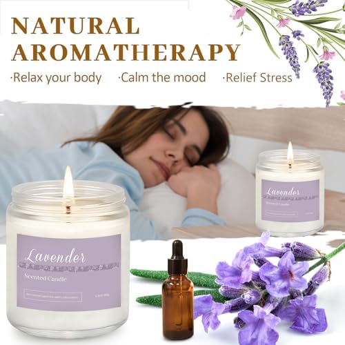 6 Pack Candles for Home Scented Aromatherapy Candles Gifts Set for Women, Lavender Candle, 37.8 oz 300 Hour Long Lasting Candles, Stocking Stuffers, Birthday, Valentine, Christmas, Anniversary Present - Image 2