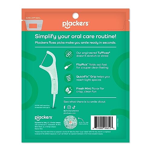 Plackers Micro Line Dental Floss Picks, Fold-Out FlipPick, Tuffloss, Easy Storage with Sure-Zip Seal, Fresh Mint Flavor, 150 Count - Image 8