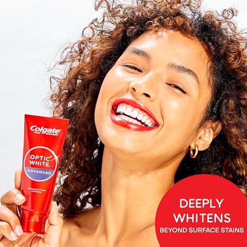 Colgate Optic White Advanced Hydrogen Peroxide Toothpaste, Teeth Whitening Toothpaste Pack, Enamel-Safe Formula, Helps Remove Tea, Coffee, and Wine Stains, Sparkling White, 3 Pack, 3.2 oz - Image 5