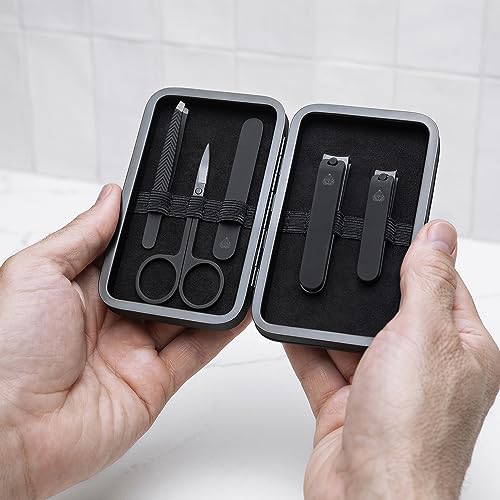 MANSCAPED® Shears 3.0, 5-Piece Precision Men’s Nail Grooming Travel Kit, Stainless Steel Manicure Set with Fingernail & Toenail Clippers, Nail File, Slant Tip Tweezers, Cuticle Scissors, Travel Case - Image 4