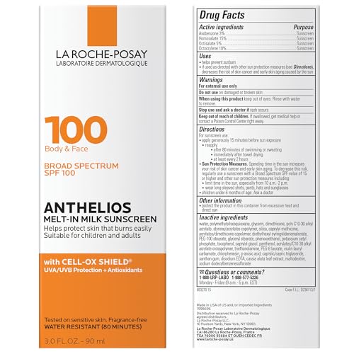 La Roche-Posay Anthelios Melt-In Milk Sunscreen SPF 100 | Sunscreen For Body & Face | Broad Spectrum SPF + Antioxidants | Oil Free Sunscreen Lotion | For Sun Sensitive Skin | Oxybenzone Free - Image 9