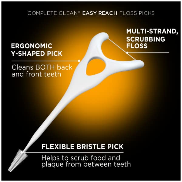 DenTek Complete Clean Easy Reach Floss Picks, Advanced Fluoride Coating, Mouthwash Blast Flavor, 75 ct. (Pack of 4) - Image 4