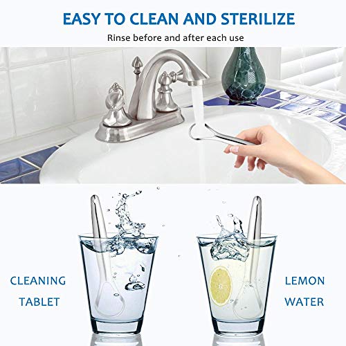 2-Pack Tongue Scraper, 100% Useful Surgical Stainless Steel Tongue Cleaner for Both Adults and Kids, Professional Reduce Bad Breath Metal Tongue Scrapers, Help Your Oral Hygiene (with 2 cases) - Image 5