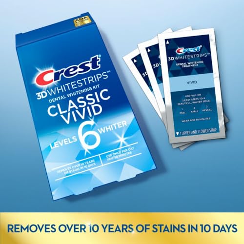 Crest 3D Whitestrips, Classic Vivid, Teeth Whitening Strip Kit, 20 Strips (10 Count Pack) - Image 2