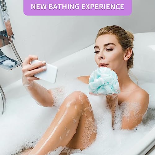 Bath Loofah Sponge Body Scrubber Shower Sponge Exfoliating Mesh Pouf Shower Ball Bath Sponges for Women and Men Bathing Accessories (4Pack 50G Colorful) - Image 6