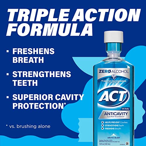 ACT Anticavity Fluoride Mouthwash With Zero Alcohol, Arctic Blast, 18 fl. oz. - Image 7