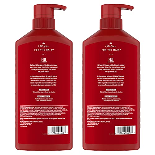 Old Spice Fiji 2-in-1 Shampoo and Conditioner Set for Men, Coconut & Tropical Wood Scent, Get Up To 80% Fuller-Looking Hair, Barbershop Quality, Fresh & Clean Hair, 21.9 Fl Oz Each, 2 Pack - Image 9