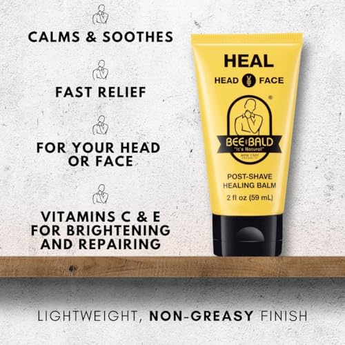 Bee Bald HEAL Aftershave for Men Healing Balm, Immediately Calms & Soothes Damaged Skin, Treats Bumps, Redness, Razor Burn & Other Shaving Irritations (2 Fl Oz) - Image 3