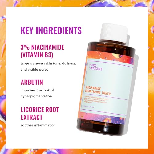 Good Molecules Niacinamide Brightening Toner - Facial Toner with Niacinamide, Vitamin C and Arbutin for Even Tone, Enlarged Pores - Skincare for Face - Image 3