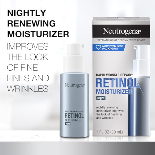 Neutrogena Retinol Face Moisturizer Cream, Rapid Wrinkle Repair, Anti-Wrinkle Night Moisturizer Cream, Anti-Wrinkle Face & Neck Cream Moisturizer with Hyaluronic Acid & Retinol, Paraben-Free, 1 fl. oz - Image 2