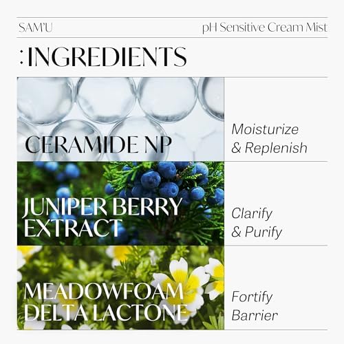 SAM’U pH Sensitive Cream Mist – Ceramide Hydrating Spray Mist with Hyaluronic Acid & Allantoin – Korean Skin Care, Moisturizing & Barrier-Boosting Mist for Dewy Skin – 3.38 Fl. Oz - Image 6