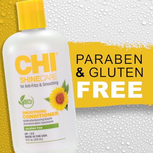 CHI ShineCare Smoothing Conditioner, Transforms Dull Hair Adding Instant Shine And Hydration, Sulfate, Paraben, & Cruelty-Free, 12 Oz - Image 6