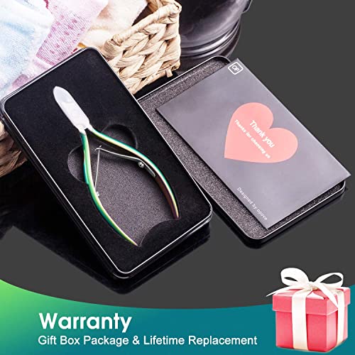 Cuticle Trimmer Cuticle Nippers Clippers Stainless Steel Hangnail Remover Extremely Sharp Cutter Pedicure Manicure Tool, opove X7 Rainbow Gradient - Image 2