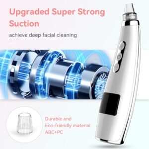Newest Blackhead Remover Pore Vacuum Upgraded Facial Pore Cleaner Electric Comedone Whitehead Extractor Tool-5 Suction Power,5 Probes,USB Rechargeable Blackhead Vacuum Kit for Women & Men