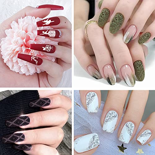 Biutee 5pcs Nail Stamping Plates + 1 Stamper + 1 Scraper Lace Flower Animal Pattern Nail Art Stamp Stamping Template Image Plate Nail Art Stamper Scraper Nails Tool - Image 5