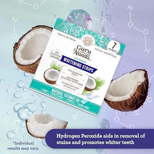GuruNanda Teeth Whitening Strips - 7-Day Treatment with Non-Slip, Dry Strip Technology - Whitening Designed with Care for a Brighter Smile - Image 3