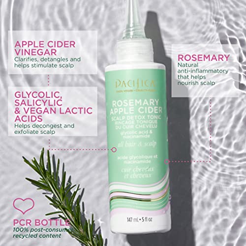 Pacifica Scalp Detox Tonic – Rosemary Apple Cider with Salicylic Acid for Clarifying and Purifying Itchy, Dry Scalp, Vegan & Cruelty-Free, 5 oz - Image 2