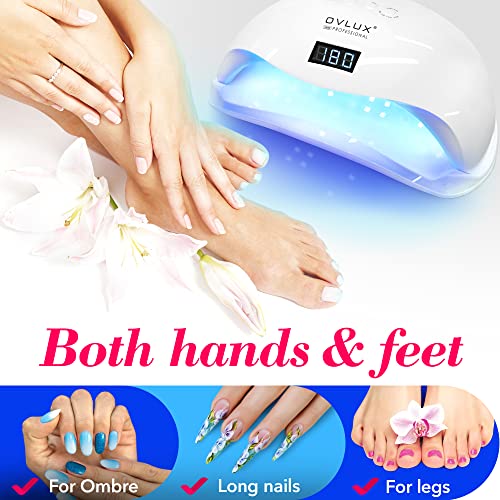 OVLUX UV LED Nail Lamp 180W, Professional Nail Dryer Machine, Best Gel UV LED Nail Lamp for Fingernail & Toenail Gel Based Polishes – Nail Curing Light with 57 pcs LEDs, 4 Timer Settings - Image 5