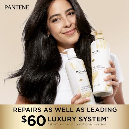 Pantene Sulfate Free Shampoo with Rice Water, Protects Natural Hair Growth, Volumizing, for Women, Nutrient Infused with Vitamin B5, Safe for Color Treated Hair, Pro-V Blends, 30.0 oz - Image 4