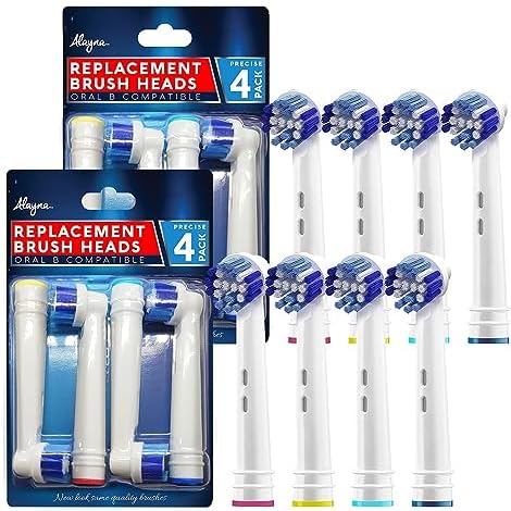Replacement Brush Heads Compatible with OralB Braun- Pack of 8 Professional Electric Toothbrush Heads- Precision Refills for Oral-b 7000, Clean, Oral B Pro 1000, 9600, 500, 3000, 8000, Vitality Plus! - Image 3