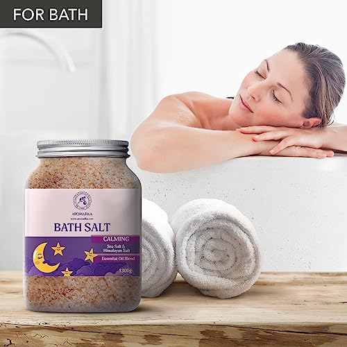 Calming Bath Salts 46 Oz - 1300g - w/Sandalwood & Lavender & Bergamot Essential Oils - Natural Bath Sea Salts 1.3 kg - Good Sleep - Relaxing - Body Care - Beauty - Aromatherapy - Image 3