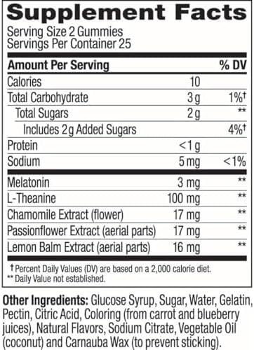 OLLY Sleep Gummy, Occasional Sleep Support, 3 mg Melatonin, L-Theanine, Chamomile, Lemon Balm, Sleep Aid, Blackberry, 50 Count - Image 8