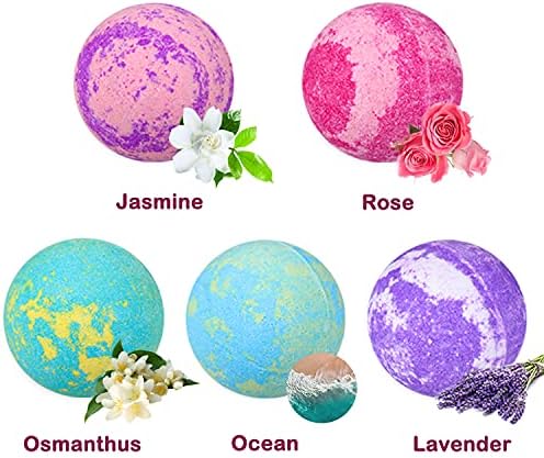 Bath Bombs Gift Set - 5 Large Fizzy Spa Bombs with 4 Scented Candles for Women - Moisturizing Bubble Bath with Essential Oils for Valentine's, Birthday Gifts - Image 2