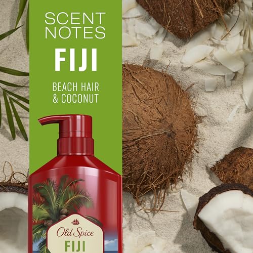 Old Spice Fiji 2-in-1 Shampoo and Conditioner Set for Men, Coconut & Tropical Wood Scent, Get Up To 80% Fuller-Looking Hair, Barbershop Quality, Fresh & Clean Hair, 21.9 Fl Oz Each, 2 Pack - Image 3