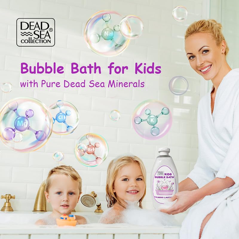 Dead Sea Collection Bubble Bath Kids with Lavender - Cleansing and Moisturizing Liquid Bubble Bath - Lavender Oil and Pure Dead Sea Minerals - Pack of 2 Large Bottles (67.6 fl.oz) - Image 4