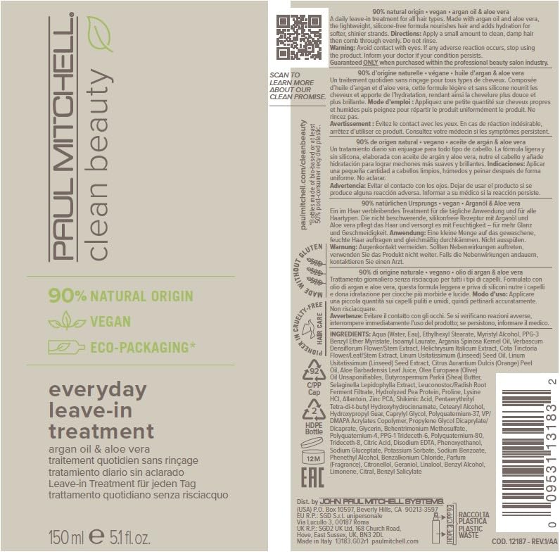 Paul Mitchell Clean Beauty Everyday Leave-In Treatment, Leave-In Conditioner, Delivers Hydration, For All Hair Types, 5.1 fl. oz - Image 7