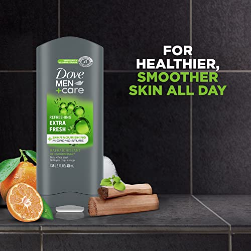 DOVE MEN + CARE Body Wash and Face For Fresh, Healthy-Feeling Skin Extra Fresh Cleanser That Effectively Washes Away Bacteria While Nourishing Your 13.5 oz - Image 4