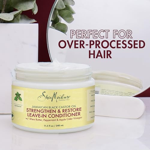 SheaMoisture 100% Pure Jamaican Black Castor Oil Leave In Conditioner For Damaged Hair and To Soften Detangle Hair 11.5oz - Image 4